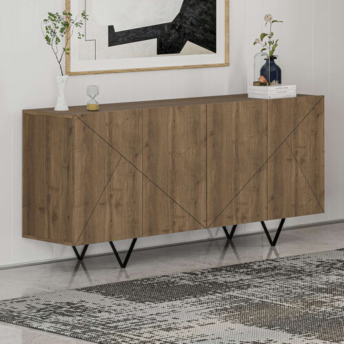 Μπουφές Jakomen Megapap χρώμα ανοιχτό καρυδί 180x41,7x80εκ. - GP037-0242,1