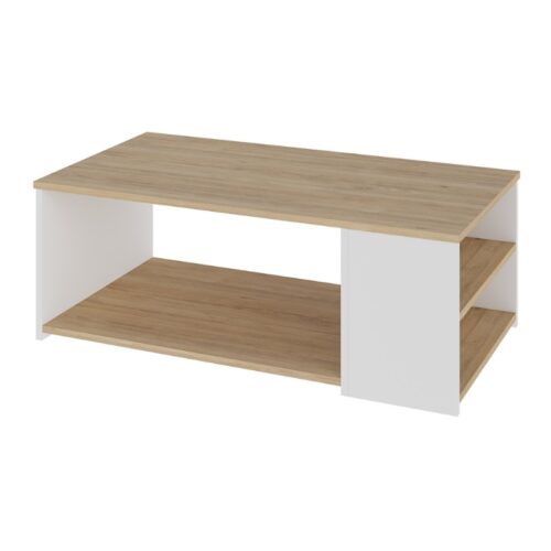 Τραπεζάκι σαλονιού Berg Megapap χρώμα φυσικό οξιάς - λευκό 110x60x40εκ. - GP037-0244,1