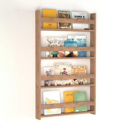 Επιτοίχια βιβλιοθήκη - ραφιέρα Montessori Megapap από μελαμίνη χρώμα pine oak 70x10x120εκ. - GP041-0011,2