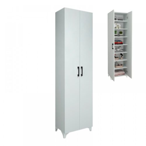 Ντουλάπα - Παπουτσοθήκη μελαμίνης Lilly Megapap χρώμα λευκό 49x32x178εκ. - GP041-0015,1