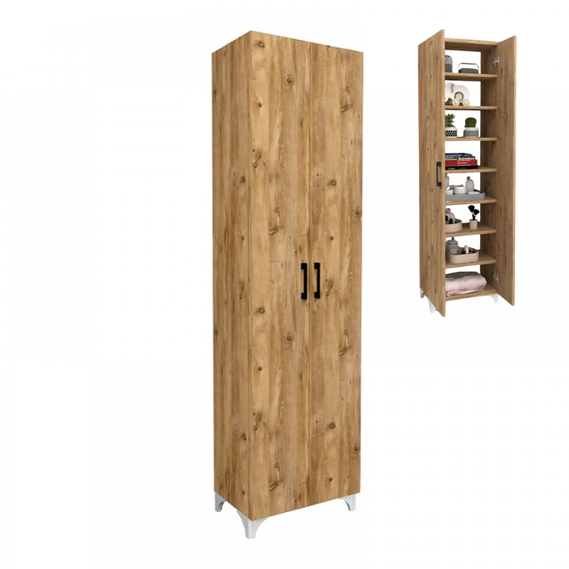 Ντουλάπα - Παπουτσοθήκη μελαμίνης Lilly Megapap χρώμα pine oak 49x32x178εκ. - GP041-0015,2