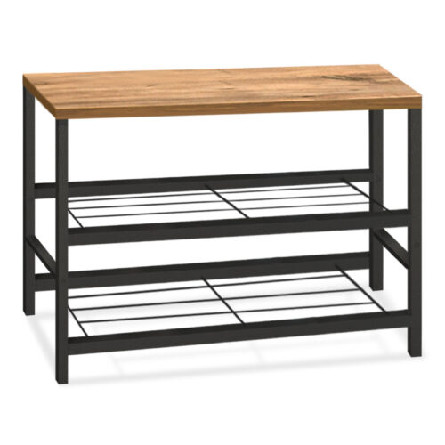 Παπουτσοθήκη Dalia Megapap 6 ζευγών μεταλλική - μελαμίνης χρώμα μαύρο - pine oak 65x30x45εκ. - GP041-0059,1