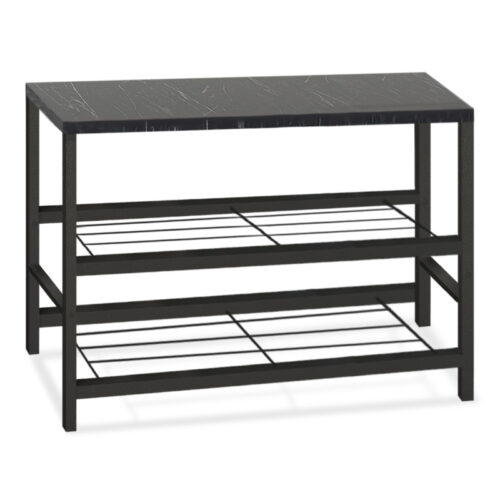 Παπουτσοθήκη Dalia Megapap 6 ζευγών μεταλλική - μελαμίνης χρώμα μαύρο εφέ μαρμάρου 65x30x45εκ. - GP041-0059,2