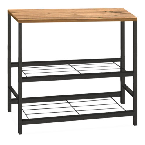 Βοηθητικό τραπεζάκι για φουρνάκι Mulligan Megapap μεταλλικό - μελαμίνης χρώμα μαύρο - pine oak 80x40x80εκ. - GP041-0061,1