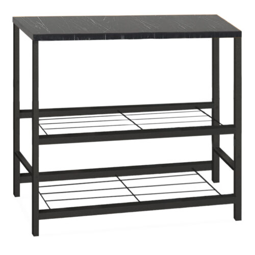 Βοηθητικό τραπεζάκι για φουρνάκι Mulligan Megapap μεταλλικό - μελαμίνης χρώμα μαύρο - εφέ μαρμάρου 80x40x80εκ. - GP041-0061,2