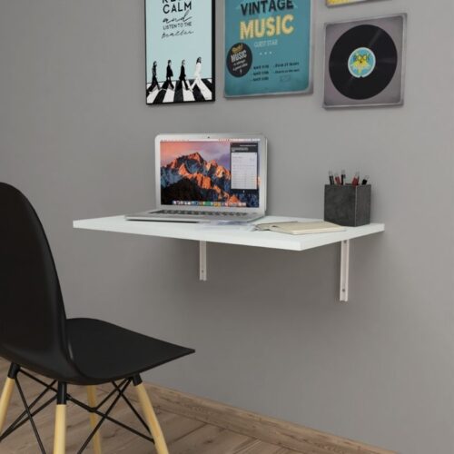 Τραπέζι κουζίνας - Γραφείο επιτοίχιο πτυσσόμενο Ravan Megapap χρώμα λευκό 72x45εκ. - GP041-0079,1