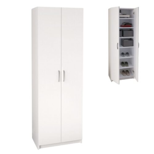 Παπουτσοθήκη Renso Megapap δίφυλλη χρώμα λευκό 59,8x37,8x178,5εκ. - GP041-0085,1