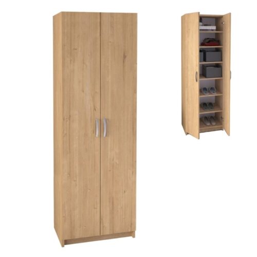 Παπουτσοθήκη Renso Megapap δίφυλλη χρώμα sapphire oak 59,8x37,8x178,5εκ. - GP041-0085,3