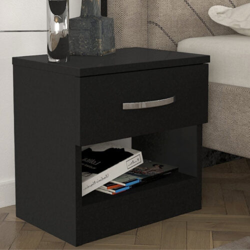 Κομοδίνο Lube Megapap χρώμα μαύρο 40x28,2x40εκ. - GP042-0226,4