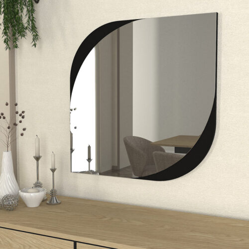 Καθρέπτης τοίχου Lava Μegapap χρώμα μαύρο 70x2,2x70εκ. - GP042-0293,4