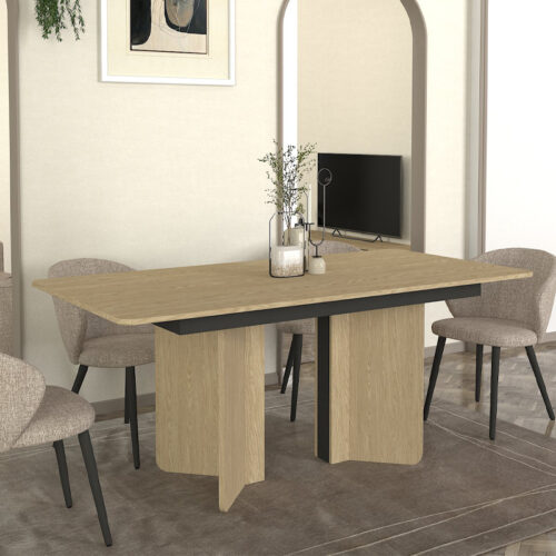 Τραπέζι Lava Megapap χρώμα rota oak - ανθρακί 180x90x76,8εκ. - GP042-0297,1