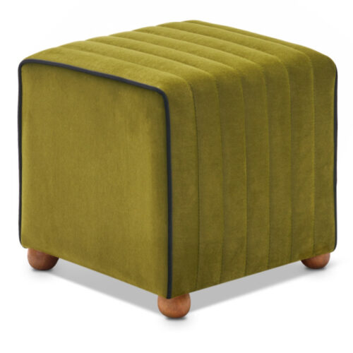 Σκαμπώ Mona Megapap βελούδινο χρώμα πράσινο 40x40x40εκ. - GP043-0086,3