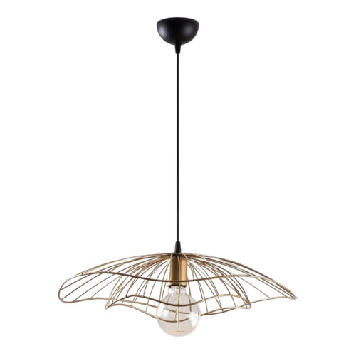 Φωτιστικό οροφής Yildo Megapap E27 μεταλλικό μονόφωτο χρώμα χρυσό vintage Φ50x111εκ. - GP052-0054,2