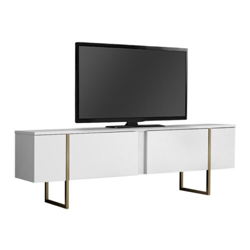 Έπιπλο τηλεόρασης Luxe Megapap χρώμα λευκό - χρυσό 180x30x50εκ. - GP052-0117,3