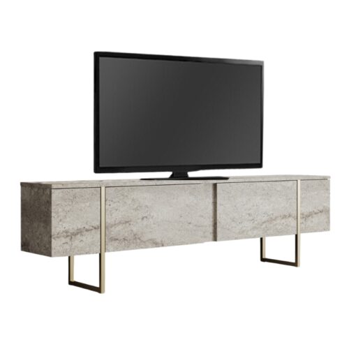 Έπιπλο τηλεόρασης Luxe Megapap χρώμα travertine - χρυσό 180x30x50εκ. - GP052-0117,4