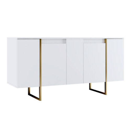 Μπουφές Luxe Megapap χρώμα λευκό - χρυσό 160x35x80εκ. - GP052-0118,3