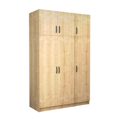 Ντουλάπα ρούχων Victoria Megapap τρίφυλλη με πατάρι χρώμα φυσικό οξιάς 150x60x240εκ. - GP100-0082,2