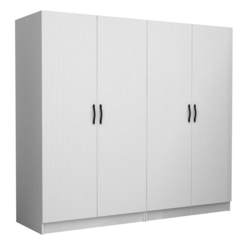 Ντουλάπα ρούχων Victoria Megapap τετράφυλλη χρώμα λευκό 200x60x181εκ. - GP100-0085,1