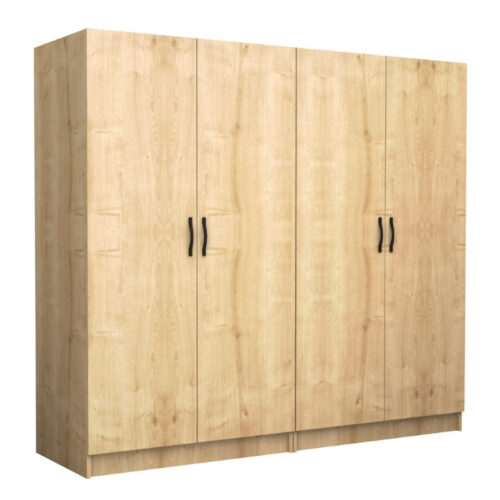 Ντουλάπα ρούχων Victoria Megapap τετράφυλλη χρώμα φυσικό οξιάς 200x60x181εκ. - GP100-0085,2