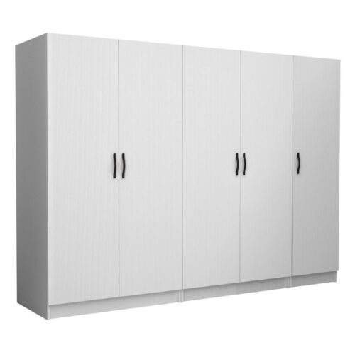 Ντουλάπα ρούχων Victoria Megapap πεντάφυλλη χρώμα λευκό 250x60x181εκ. - GP100-0091,1