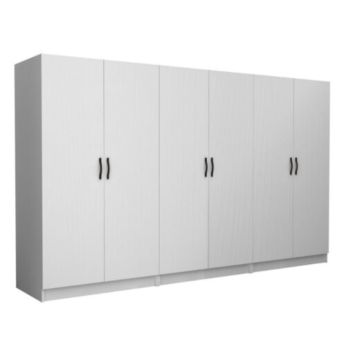 Ντουλάπα ρούχων Victoria Megapap εξάφυλλη χρώμα λευκό 300x60x181εκ. - GP100-0095,1
