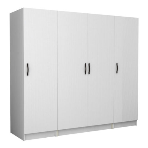 Ντουλάπα ρούχων Victoria Megapap τετράφυλλη χρώμα λευκό 200x60x181εκ. - GP100-0101,1