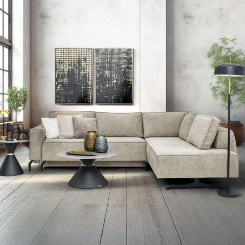 ΓΩΝΙΑΚΟΣ ΚΑΝΑΠΕΣ Fylliana Madrid ΚΑΦΕ ΧΡΩΜΑ 290x210x90εκ