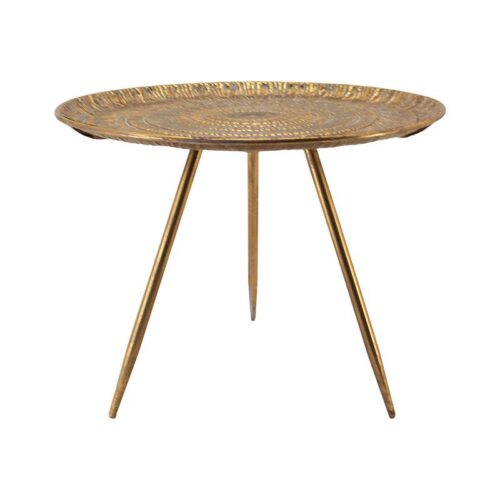 ΜΕΤΑΛΛΙΚΟ ΣΤΡΟΓΓΥΛΟ ΤΡΑΠΕΖΑΚΙ Fylliana FL245 ΧΡΥΣΟ ΑΝΤΙΚΕ 59x59x46εκ