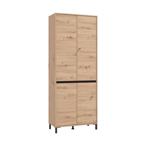 ΠΑΠΟΥΤΣΟΘΗΚΗ FLANNAN 2K4V ARTISAN OAK/ΜΑΥΡΟ MATT ΧΡΩΜΑ 80x40x205εκ