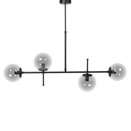 ΤΕΤΡΑΦΩΤΟ ΚΡΕΜΑΣΤΟ ΦΩΤΙΣΤΙΚΟ ΡΑΓΑ ΟΡΟΦΗΣ ΜΕΤΑΛΛΙΚΟ Fylliana ΜΑΥΡΟ-ΓΚΡΙ ΧΡΩΜΑ Ε14 100x15x60εκ