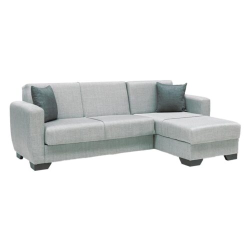 ΓΩΝΙΑΚΟΣ ΚΑΝΑΠΕΣ Fylliana New Dolce ΑΝΟΙΧΤΟ ΓΚΡΙ ΜΕ ΓΚΡΙ ΜΑΞΙΛΑΡΙΑ 240x146x85εκ