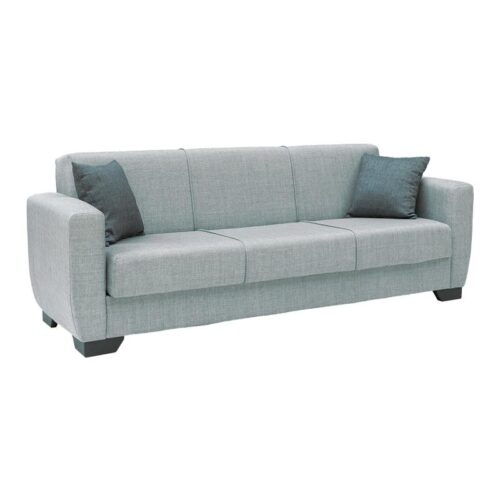 ΚΑΝΑΠΕΣ-ΚΡΕΒΑΤΙ ΤΡΙΘΕΣΙΟΣ Fylliana New Dolce ΑΝΟΙΧΤΟ ΓΚΡΙ ΜΕ ΓΚΡΙ ΜΑΞΙΛΑΡΙΑ 222x85x85εκ