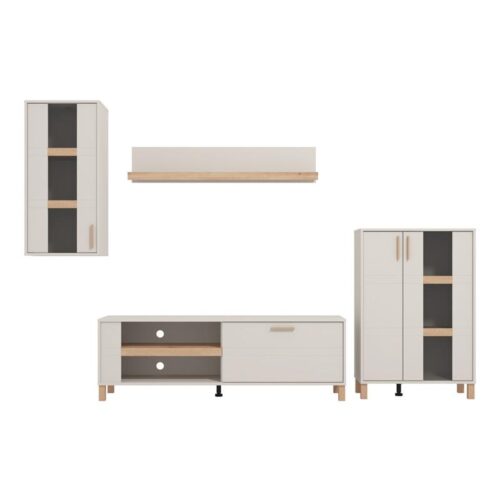 ΚΕΝΤΡΟ ΨΥΧΑΓΩΓΙΑΣ-ΣΥΝΘΕΣΗ SHEFFIELD CASMERE/ARTISAN OAK 289x40x181εκ