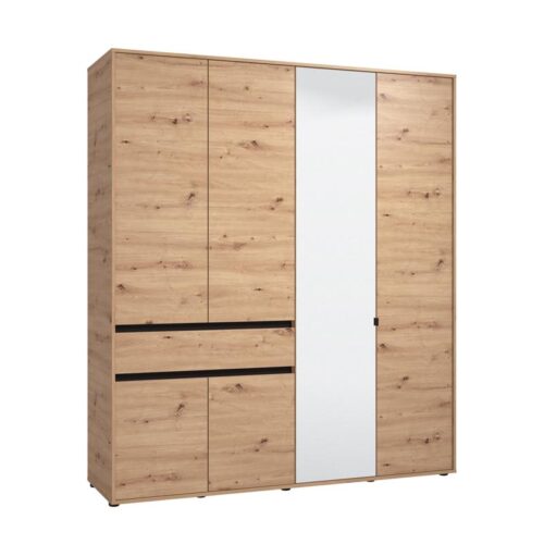 ΝΤΟΥΛΑΠΑ CORBETT 4K1F1O h211 ARTISAN OAK/ΜΑΥΡΟ ΜΑΤ ΧΡΩΜΑ 183x55x211εκ