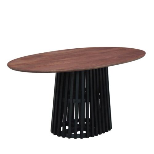 ΟΒΑΛ ΤΡΑΠΕΖΙ ΤΡΑΠΕΖΑΡΙΑΣ Fylliana "Mekong" ΚΑΦΕ-ΜΑΥΡΟ ΧΡΩΜΑ 180x90x76εκ