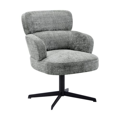 ΠΕΡΙΣΤΡΕΦΟΜΕΝΗ ΠΟΛΥΘΡΟΝΑ Fylliana FL096 ΓΚΡΙ ΥΦΑΣΜΑ ΜΕ ΜΑΥΡΗ ΜΕΤΑΛΛΙΚΗ ΒΑΣΗ 70x74x89εκ