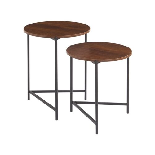 ΣΕΤ 2 ΒΟΗΘΗΤΙΚΑ ΤΡΑΠΕΖΑΚΙΑ Fylliana FL6402 ΣΚΟΥΡΟ ΚΑΦΕ 45x45x50εκ & 50x50x60εκ