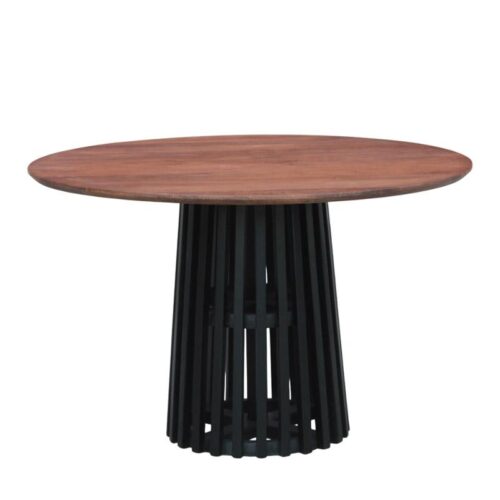 ΣΤΡΟΓΓΥΛΟ ΤΡΑΠΕΖΙ ΤΡΑΠΕΖΑΡΙΑΣ Fylliana "Mekong" ΚΑΦΕ-ΜΑΥΡΟ ΧΡΩΜΑ 120x76εκ