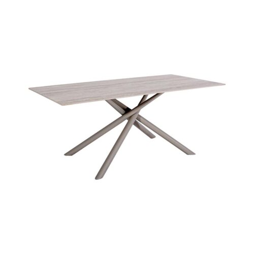 ΤΡΑΠΕΖΙ ΤΡΑΠΕΖΑΡΙΑΣ Fylliana FL1603 ΚΕΡΑΜΙΚΗ ΕΠΙΦΑΝΕΙΑ ΜΕ ΜΕΤΑΛΛΙΚΑ ΠΟΔΙΑ ΓΚΡΙ-ΜΠΕΖ ΧΡΩΜΑ 160x80x76εκ