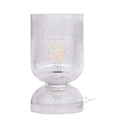 ΓΥΑΛΙΝΗ ΕΠΙΤΡΑΠΕΖΙΑ ΛΑΜΠΑ Fylliana FL24673 ΔΙΑΦΑΝΟ ΧΡΩΜΑ 12x29εκ Ε27