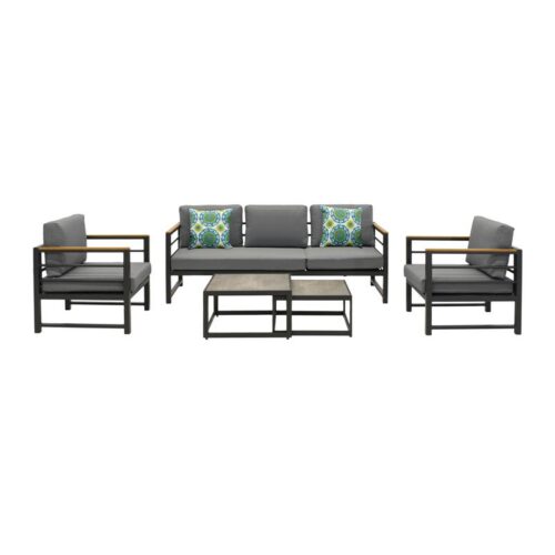 ΣΕΤ ΚΗΠΟΥ 5 ΤΕΜΑΧΙΩΝ Fylliana Hampshire ΓΚΡΙ ΧΡΩΜΑ 190x65x70εκ