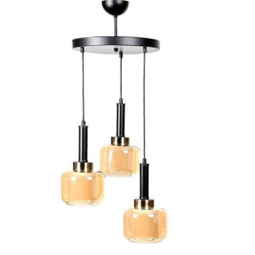 ΤΡΙΦΩΤΟ ΚΡΕΜΑΣΤΟ ΦΩΤΙΣΤΙΚΟ ΟΡΟΦΗΣ ΔΙΠΛΟ ΓΥΑΛΙΝΟ ΚΑΠΕΛΟ Fylliana FL ΜΠΡΟΝΖΕ ΧΡΩΜΑ Ε27 30x80εκ