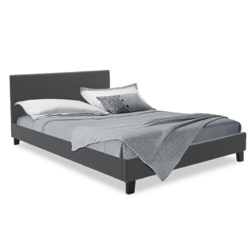 Κρεβάτι Nevil pakoworld 150x200 με ύφασμα χρώμα ανθρακί 006-000020