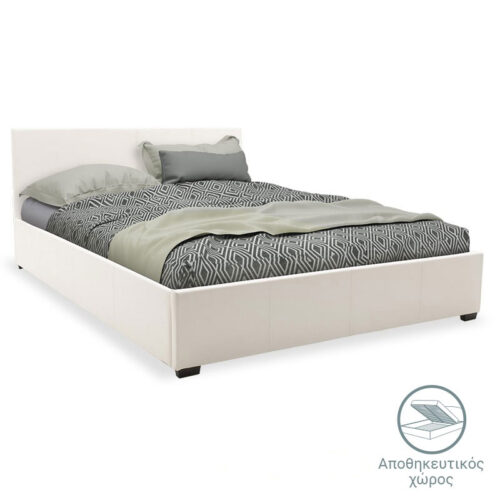 Κρεβάτι Norse pakoworld pu λευκό με αποθηκευτικό χώρο 160x200εκ 006-000027