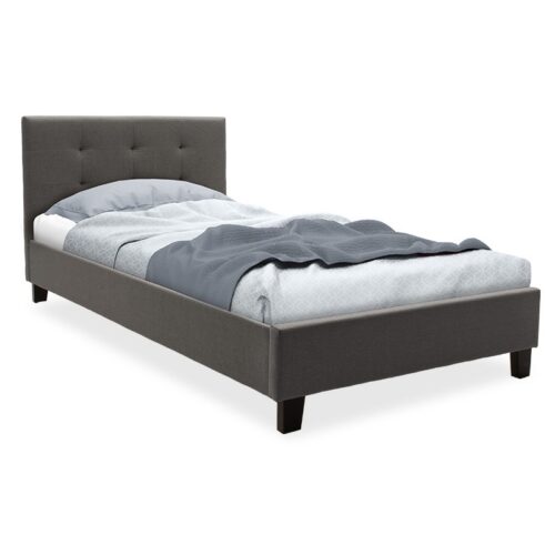 Κρεβάτι Mago pakoworld ύφασμα ανθρακί 100x200εκ 006-000036