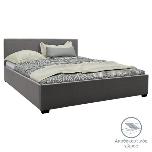 Κρεβάτι Norse pakoworld ύφασμα ανθρακί με αποθηκευτικό χώρο 160x200εκ 006-000043