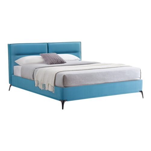 Κρεβάτι Ikina pakoworld βελούδο σε πετρόλ απόχρωση 160x200εκ 006-000047