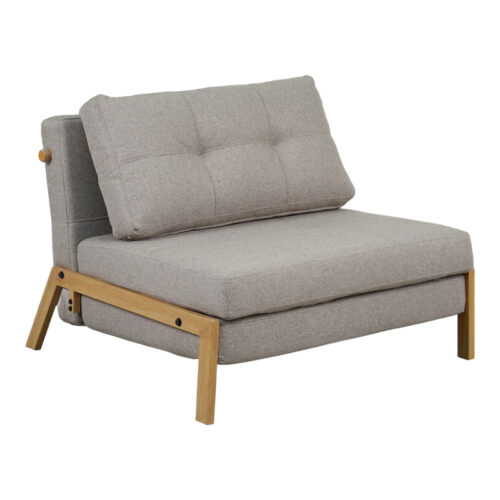 Πολυθρόνα-κρεβάτι Fancy pakoworld ύφασμα σε μπεζ απόχρωση με φυσικό πόδι 95x98x70εκ 024-000052