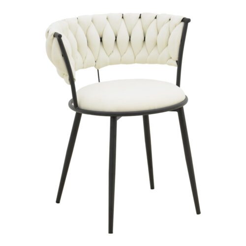 Πολυθρόνα Alkia I pakoworld ύφασμα σε εκρού απόχρωση- πόδι μαύρο μέταλλο 57x58.5x72εκ 029-000379