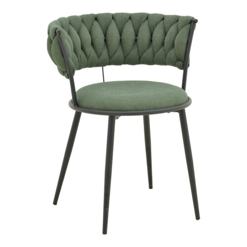 Πολυθρόνα Alkia I pakoworld ύφασμα σε χακί απόχρωση- πόδι μαύρο μέταλλο 57x58.5x72εκ 029-000382